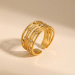 gold Damak Multi Layer Zircon Rings