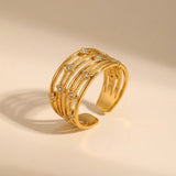 gold Damak Multi Layer Zircon Rings
