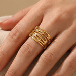 gold Damak Multi Layer Zircon Rings