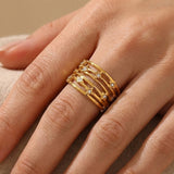 gold Damak Multi Layer Zircon Rings