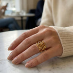 gold Damak Multi Layer Zircon Rings