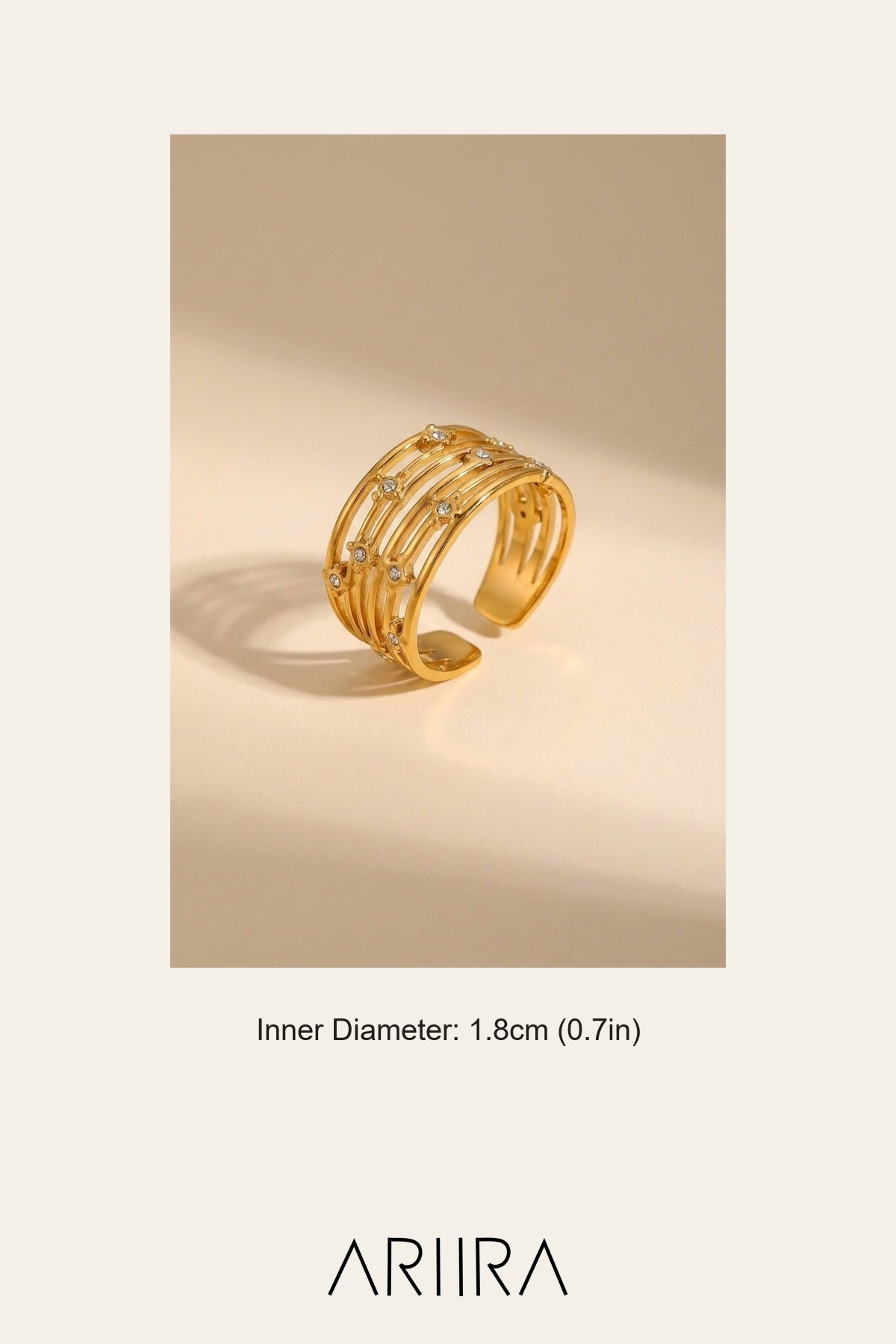 gold Damak Multi Layer Zircon Rings