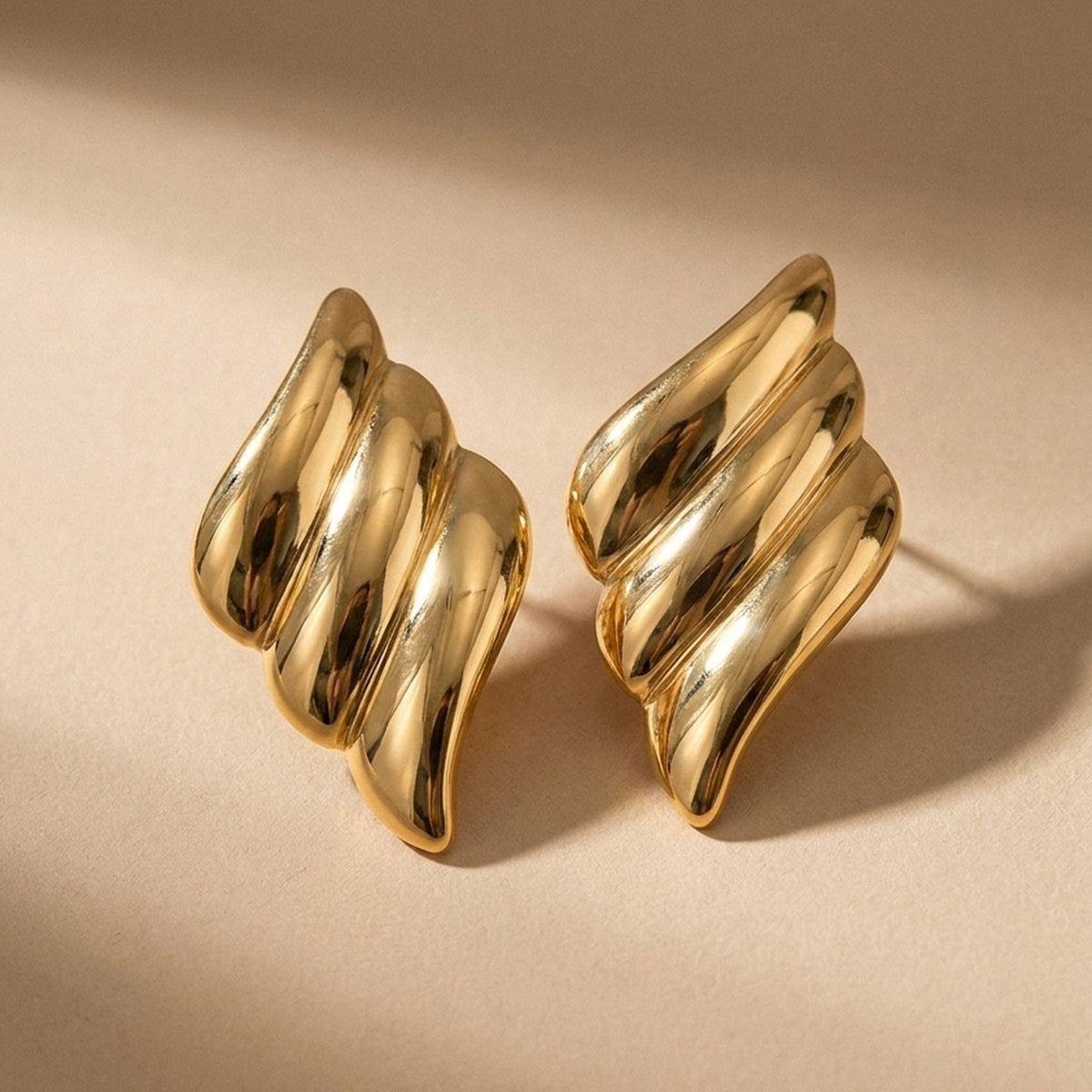 Gold Merhab Wind Earrings Stud Luxe
