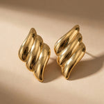 Gold Merhab Wind Earrings Stud Luxe