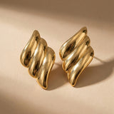 Gold Merhab Wind Earrings Stud Luxe