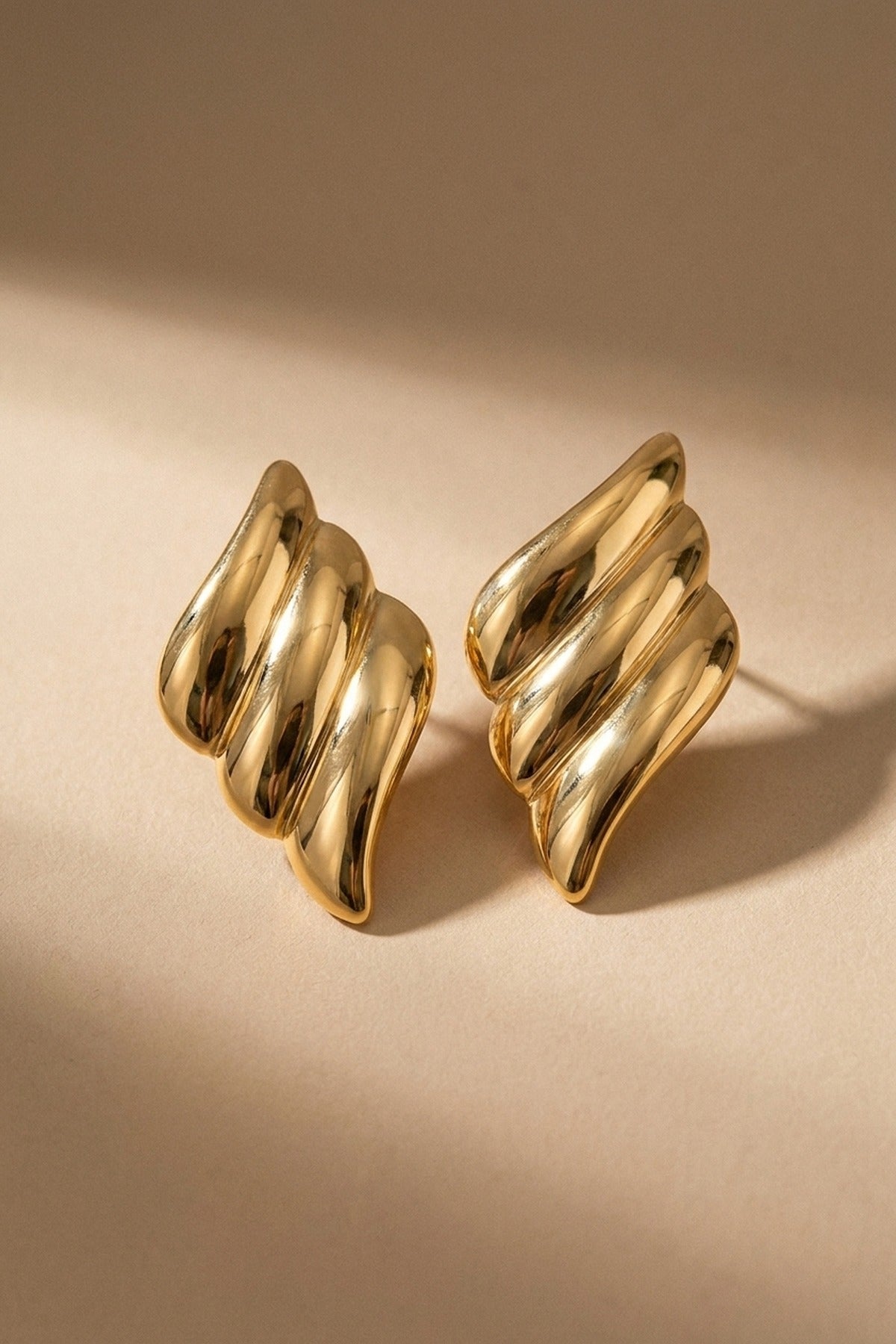 Gold Merhab Wind Earrings Stud Luxe