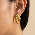 Gold Merhab Wind Earrings Stud Luxe