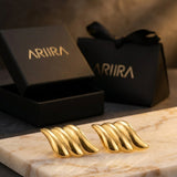 Gold Merhab Wind Earrings Stud Luxe