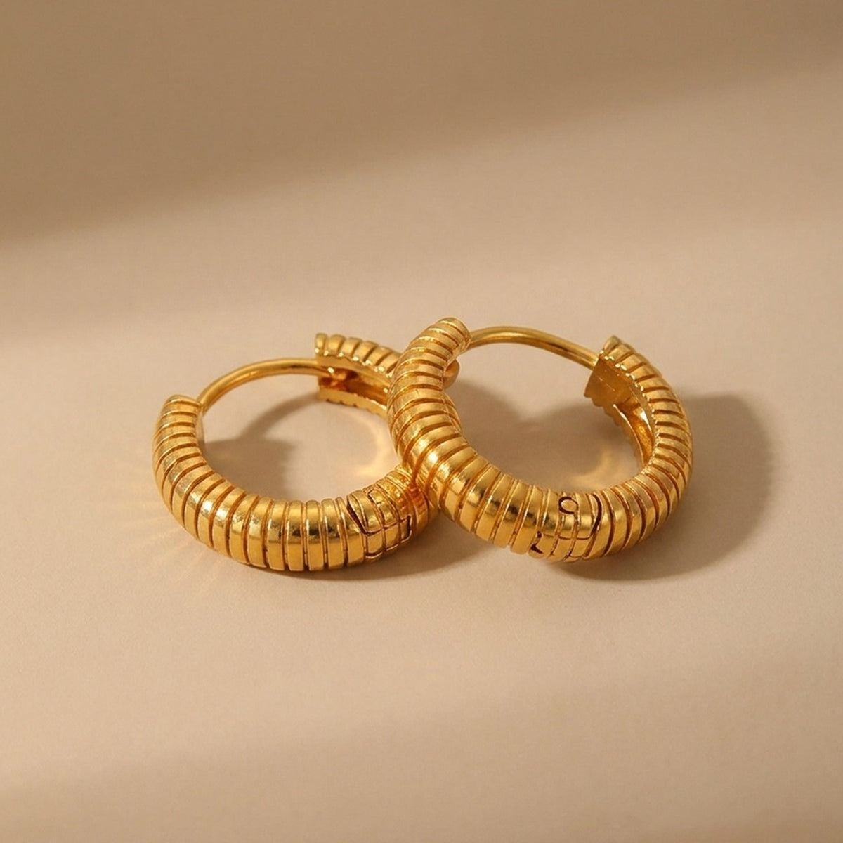 gold Shabt Classic Minimalist Twist Earrings
