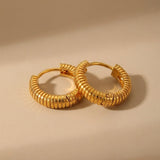 gold Shabt Classic Minimalist Twist Earrings