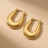 Gold Rimsha U Shaped Chunky Hoop Earrings