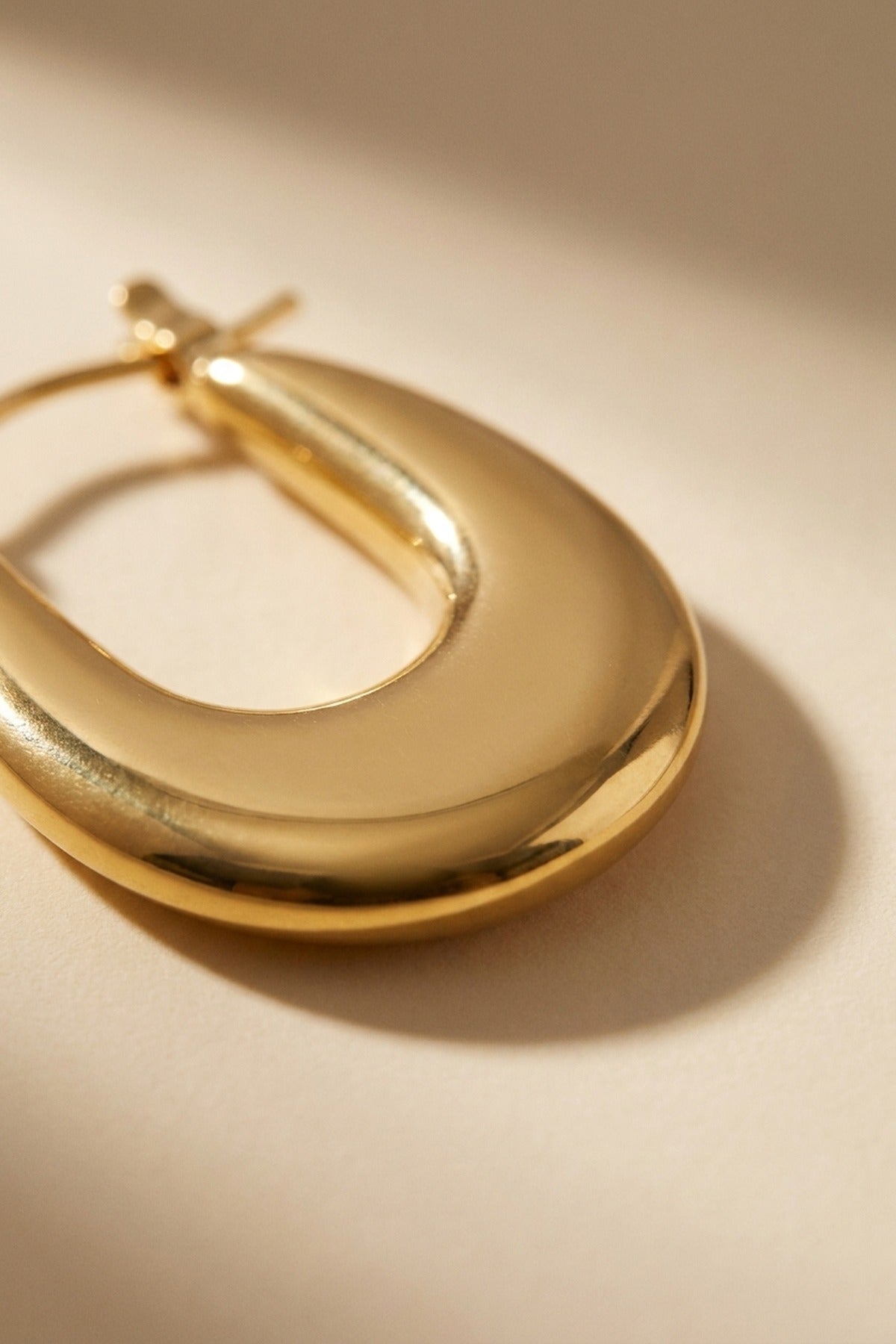 Gold Rimsha U Shaped Chunky Hoop Earrings
