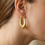 Gold Rimsha U Shaped Chunky Hoop Earrings