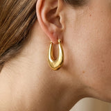 Gold Rimsha U Shaped Chunky Hoop Earrings