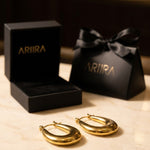 Gold Rimsha U Shaped Chunky Hoop Earrings
