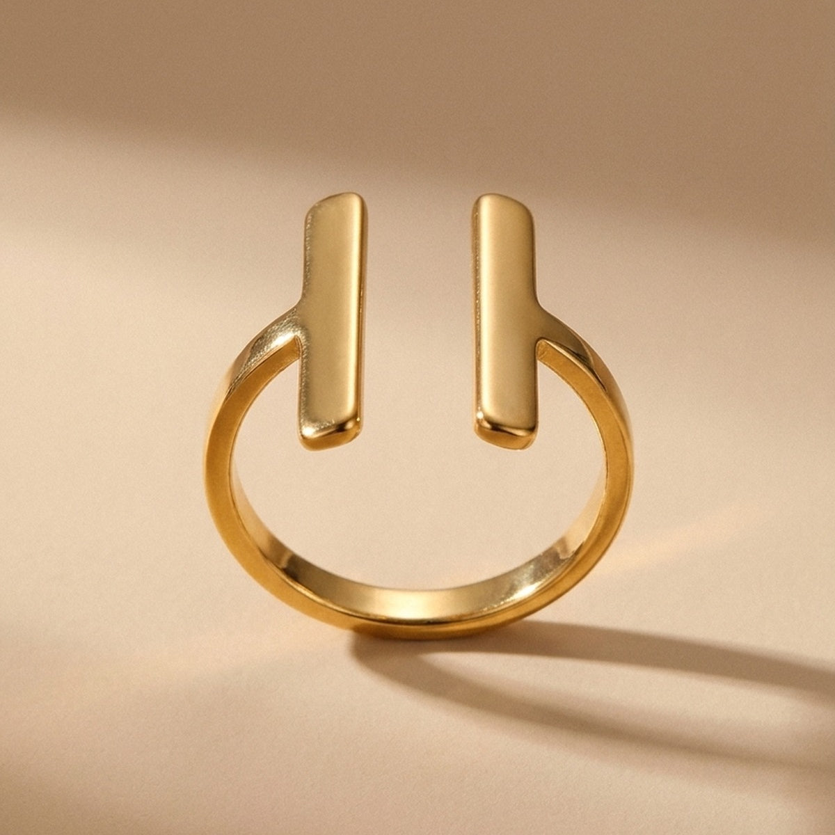 Gold Kristal Adjustable Open Rings