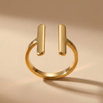 Gold Kristal Adjustable Open Rings