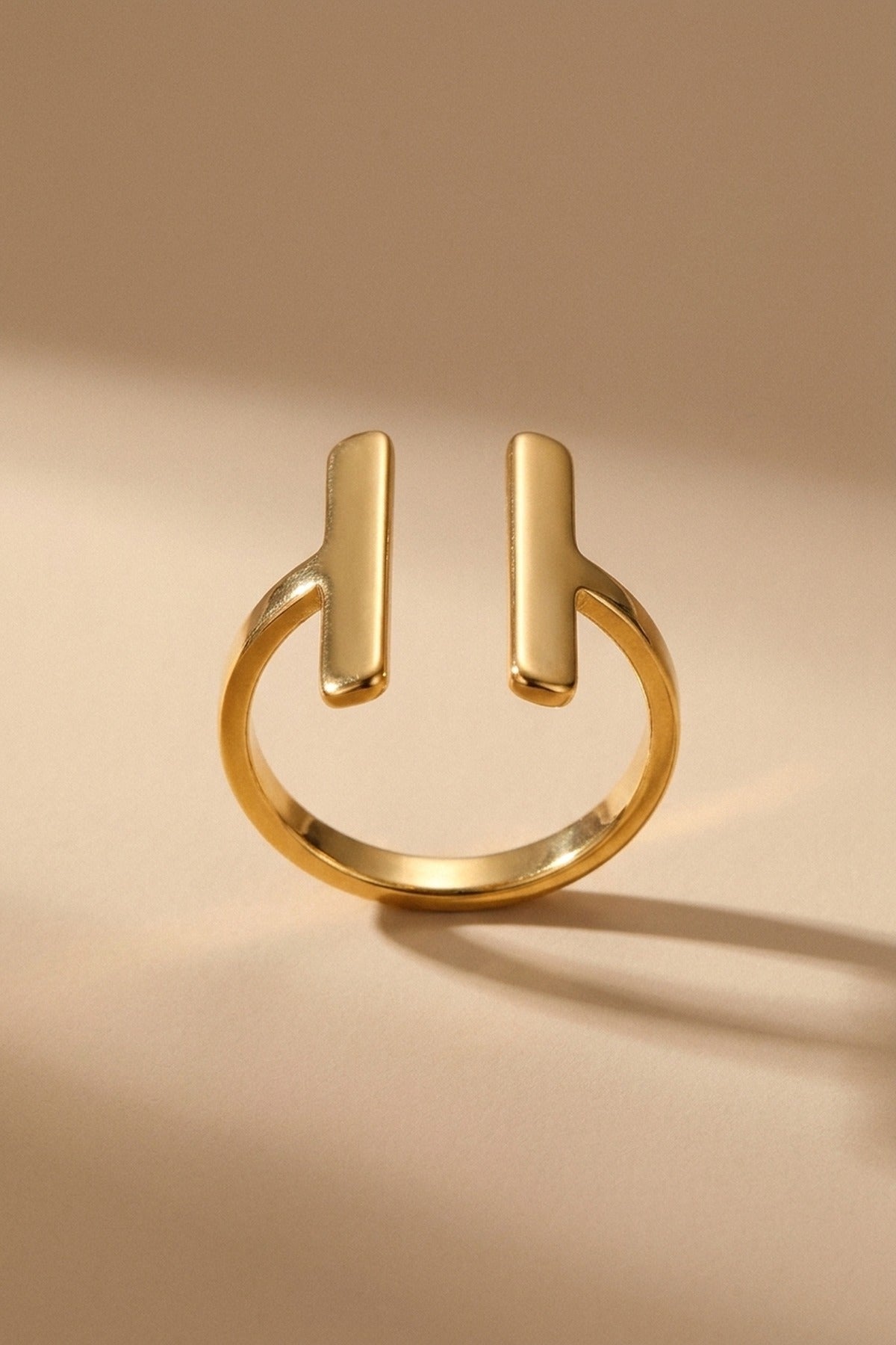 Gold Kristal Adjustable Open Rings