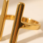 Gold Kristal Adjustable Open Rings