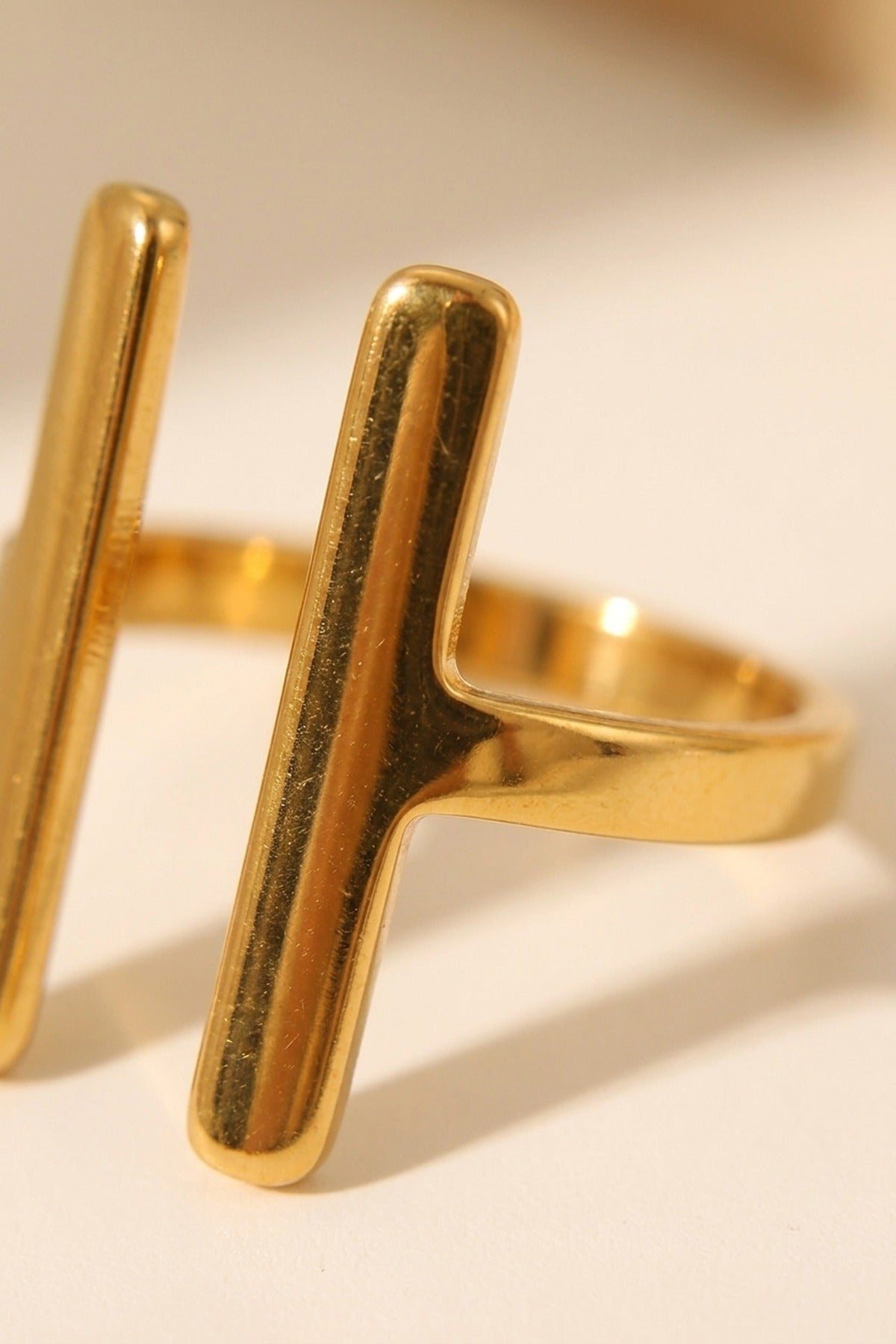 Gold Kristal Adjustable Open Rings