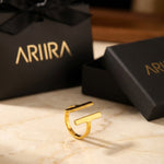 Gold Kristal Adjustable Open Rings