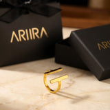 Gold Kristal Adjustable Open Rings