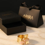 gold Madum Natural Stone Adjustable Ring