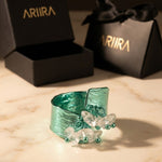 Aqua Green Madum Natural Stone Adjustable Ring