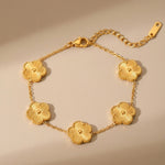 Gold Bambi Flower Charm Bracelet