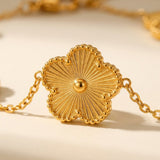 Gold Bambi Flower Charm Bracelet