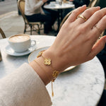 Gold Bambi Flower Charm Bracelet