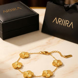 Gold Bambi Flower Charm Bracelet