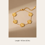 Gold Bambi Flower Charm Bracelet