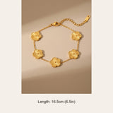 Gold Bambi Flower Charm Bracelet