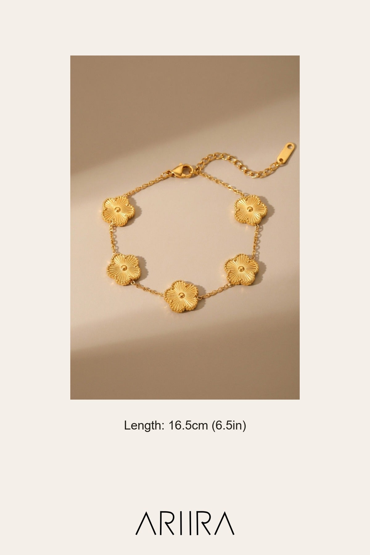 Gold Bambi Flower Charm Bracelet