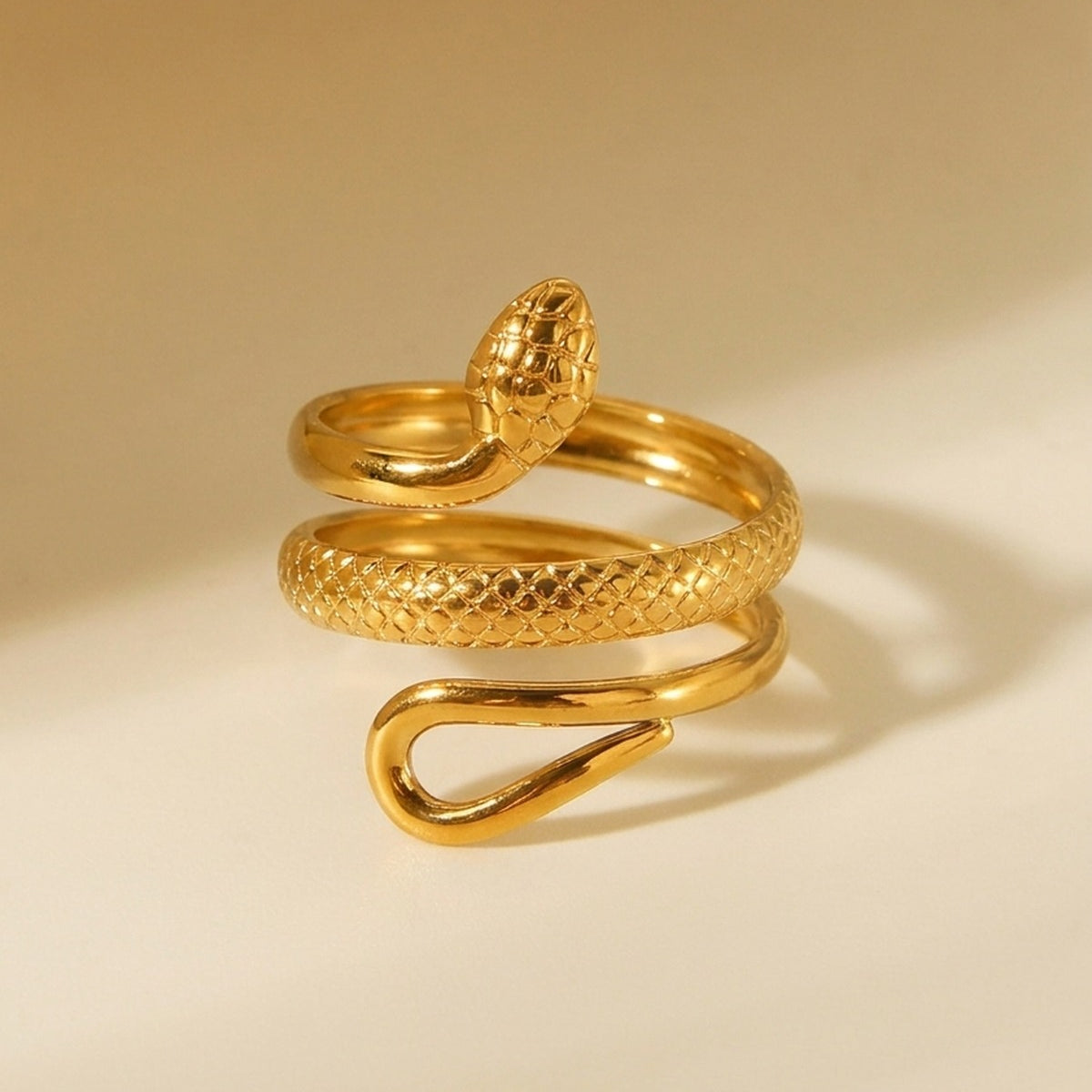 Gold Slither Snake Design Ring