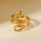 Gold Slither Snake Design Ring