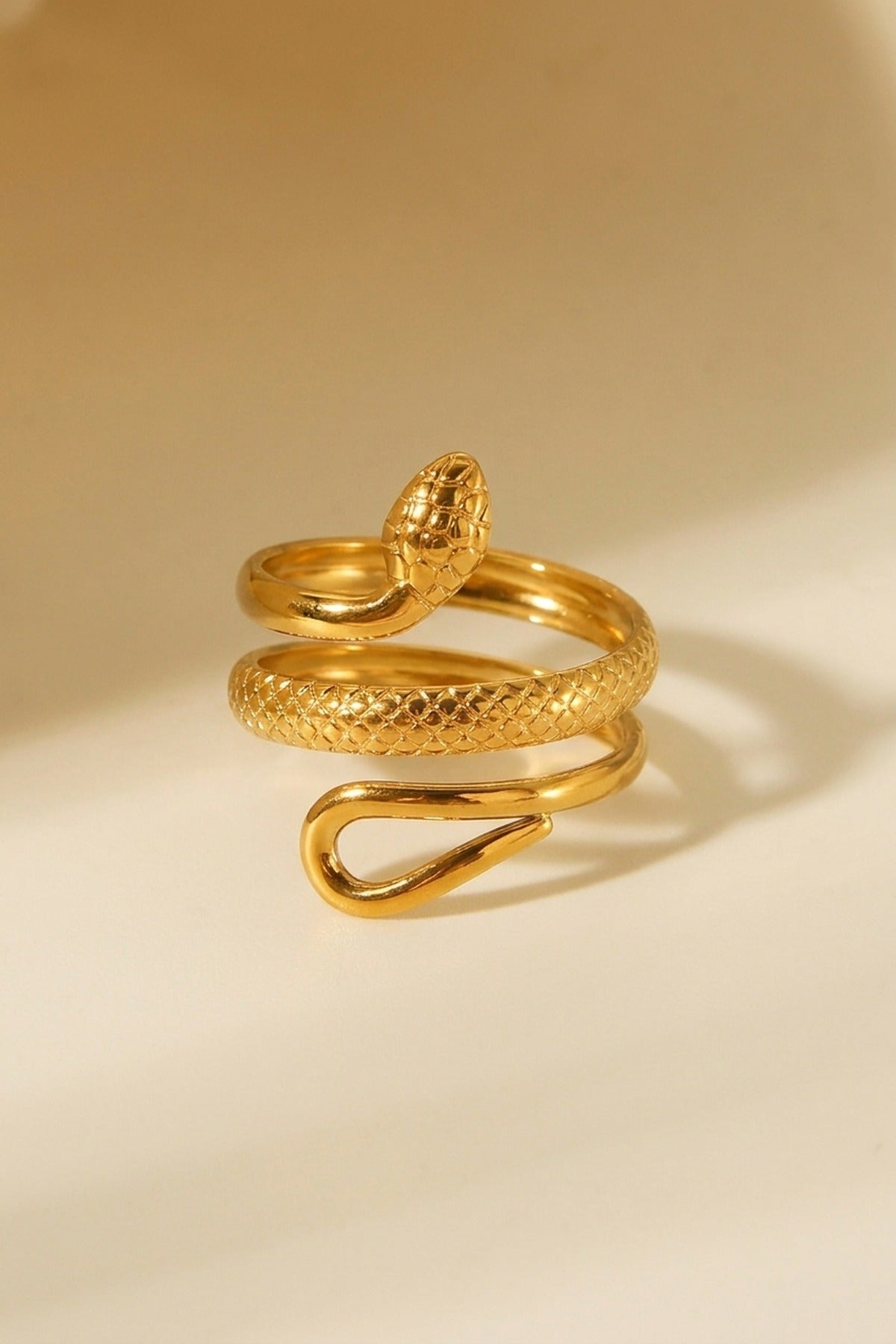 Gold Slither Snake Design Ring