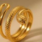 Gold Slither Snake Design Ring