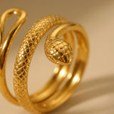 Gold Slither Snake Design Ring