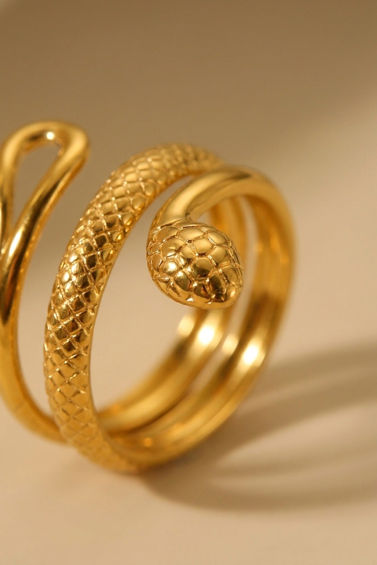 Gold Slither Snake Design Ring