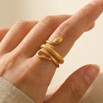 Gold Slither Snake Design Ring