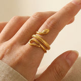 Gold Slither Snake Design Ring