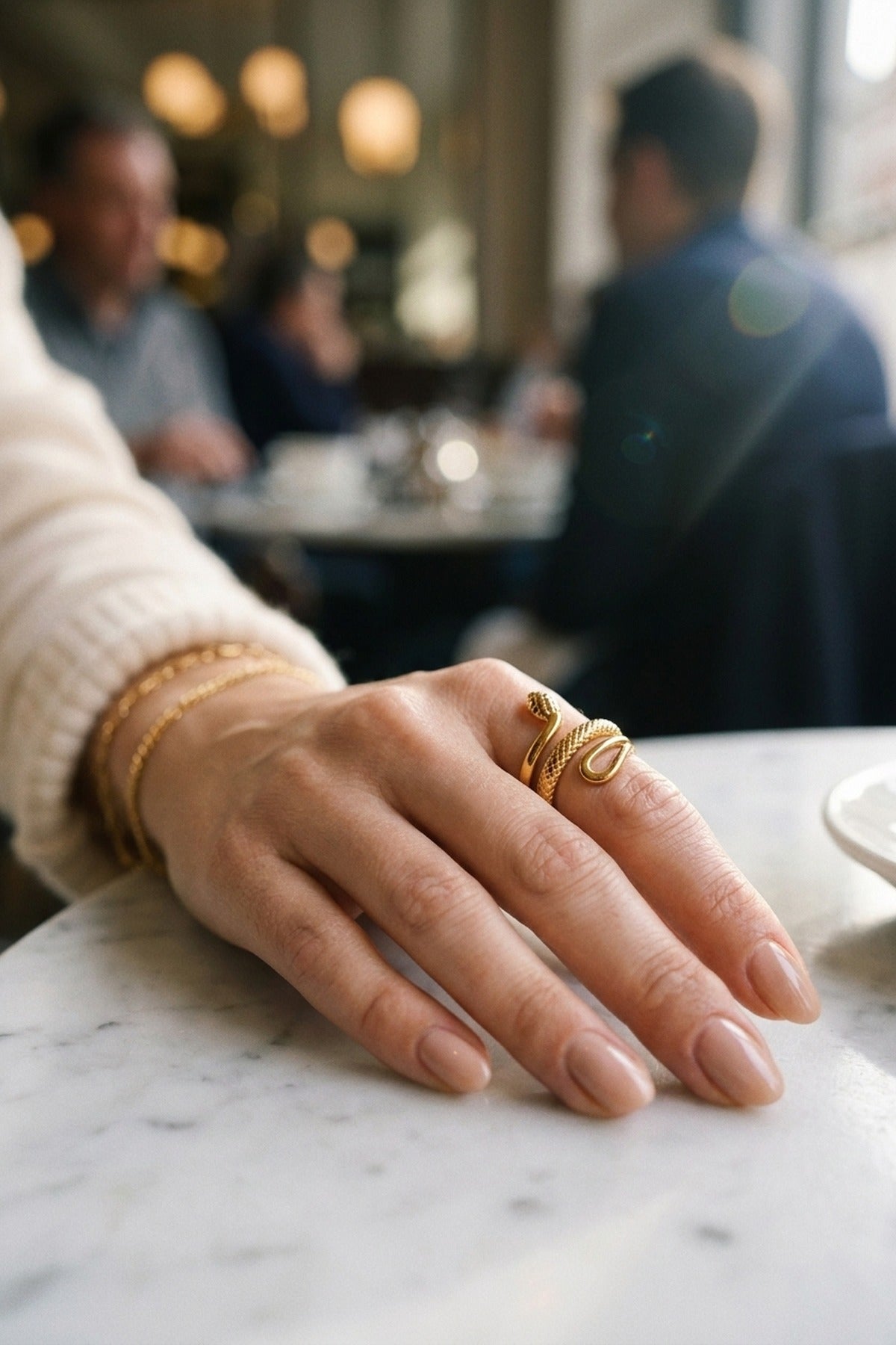 Gold Slither Snake Design Ring
