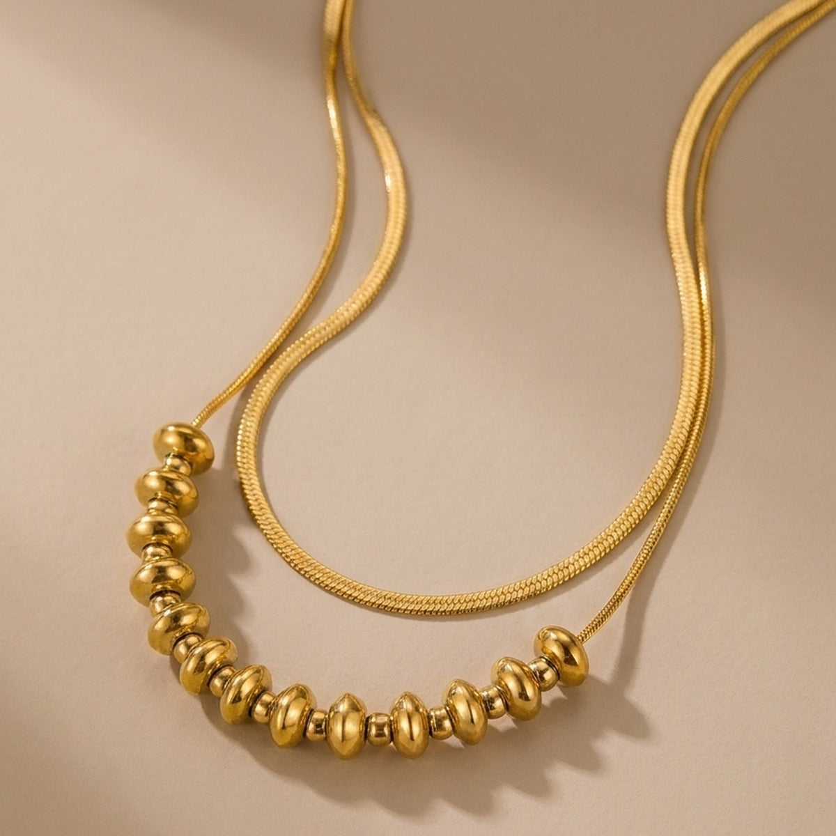 gold Kono Double Layer Necklace