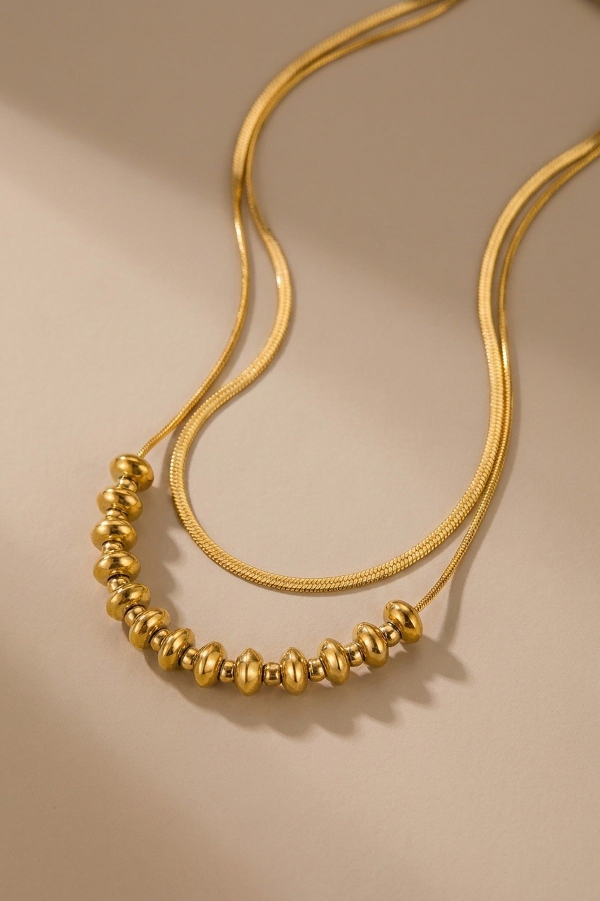 gold Kono Double Layer Necklace