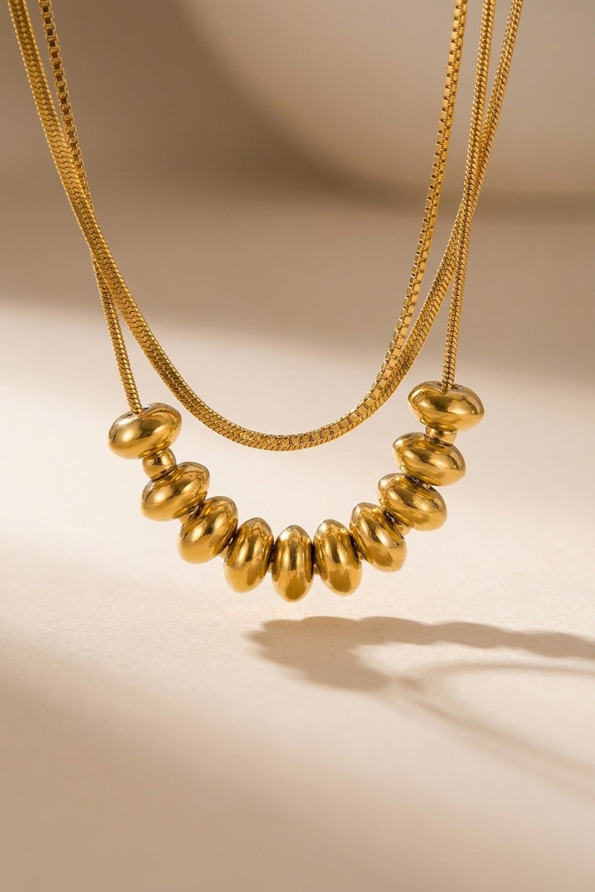 gold Kono Double Layer Necklace