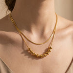 gold Kono Double Layer Necklace