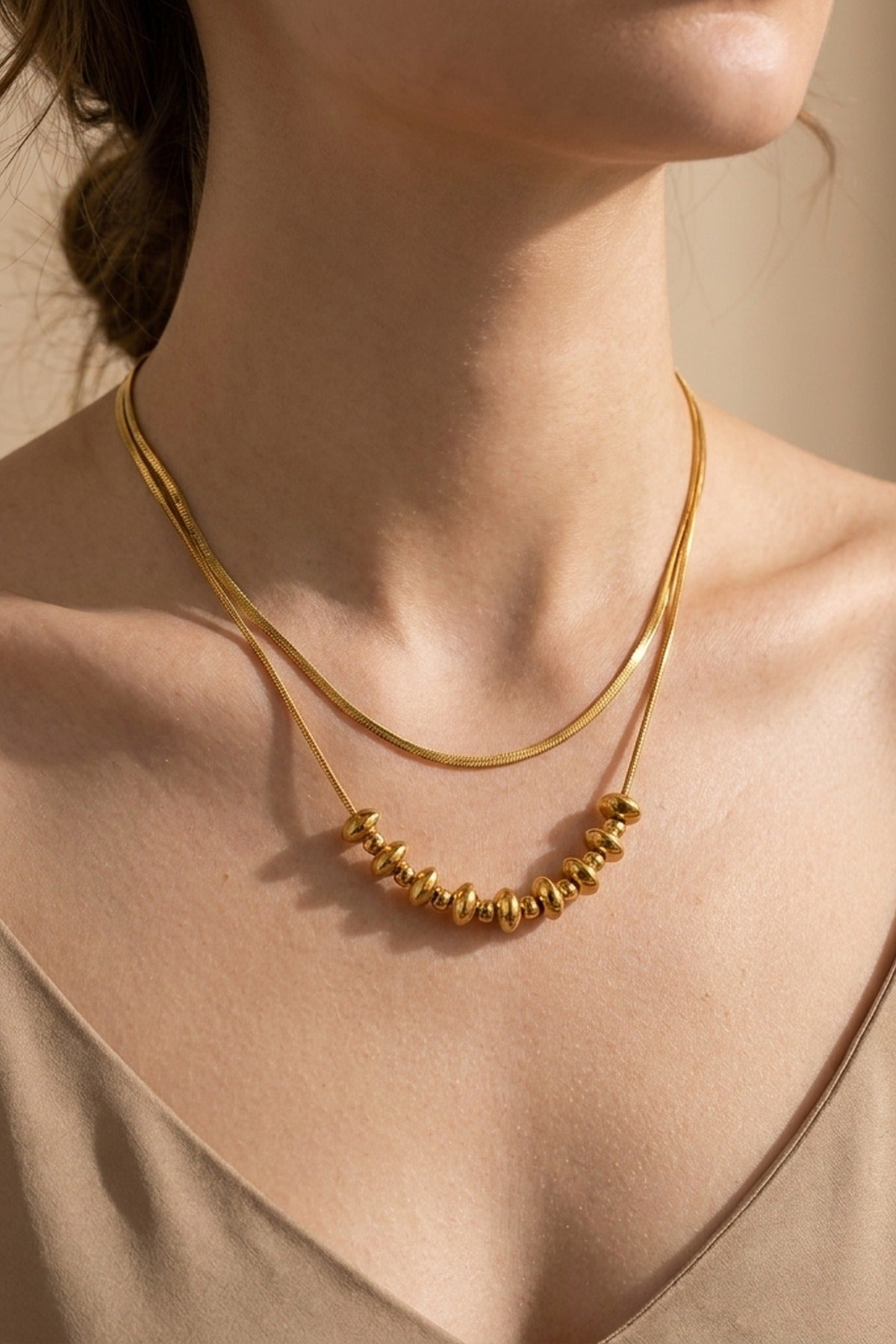 gold Kono Double Layer Necklace