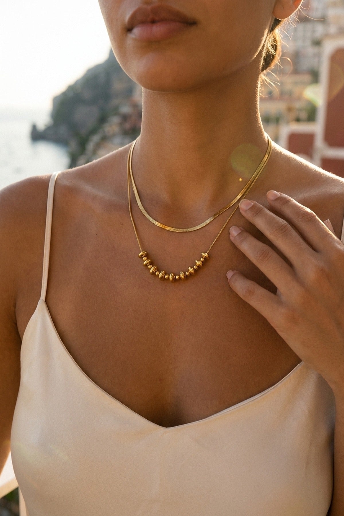 gold Kono Double Layer Necklace